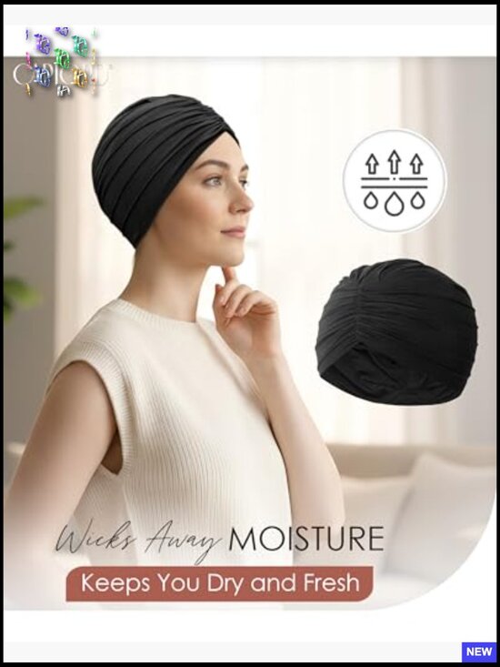 Soft Bamboo Viscose Chemo Cap Turban Beanie Headwear Adjustable Fit Elegant main image 6